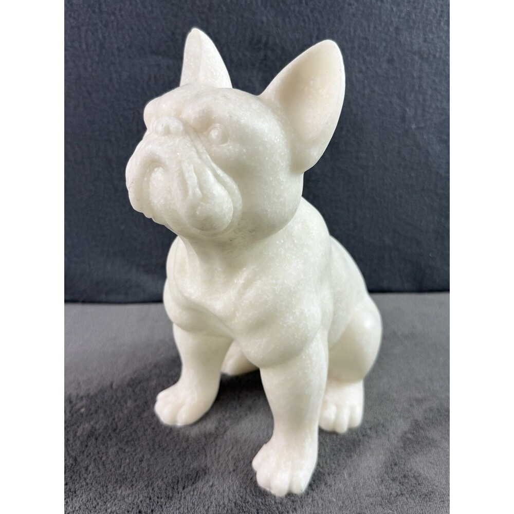 Frenchie French Bulldog Sitting White Figurine 9.5" Tall Statue UGA Bulldog